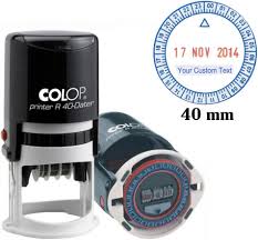 Self INK Round 40 MM with Clock & Dater Stamp